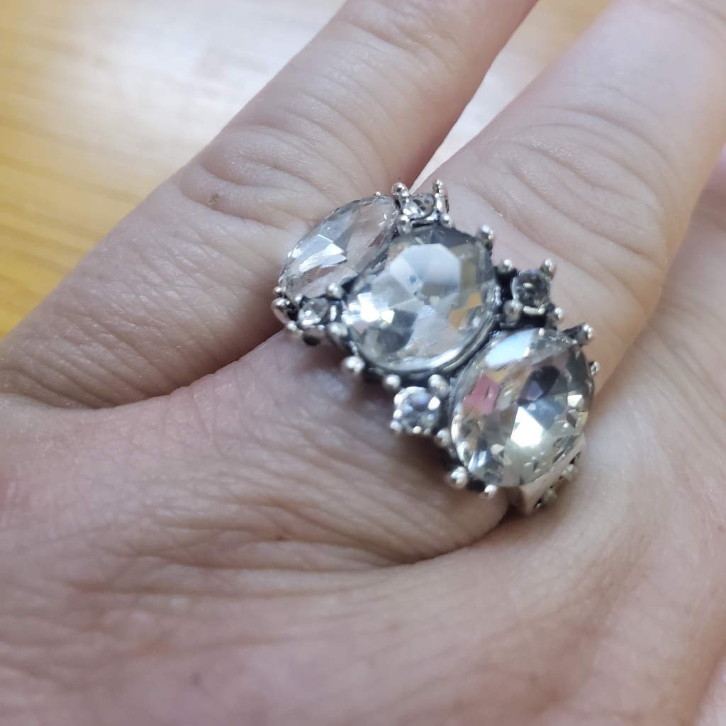 White Rhinestone Ring